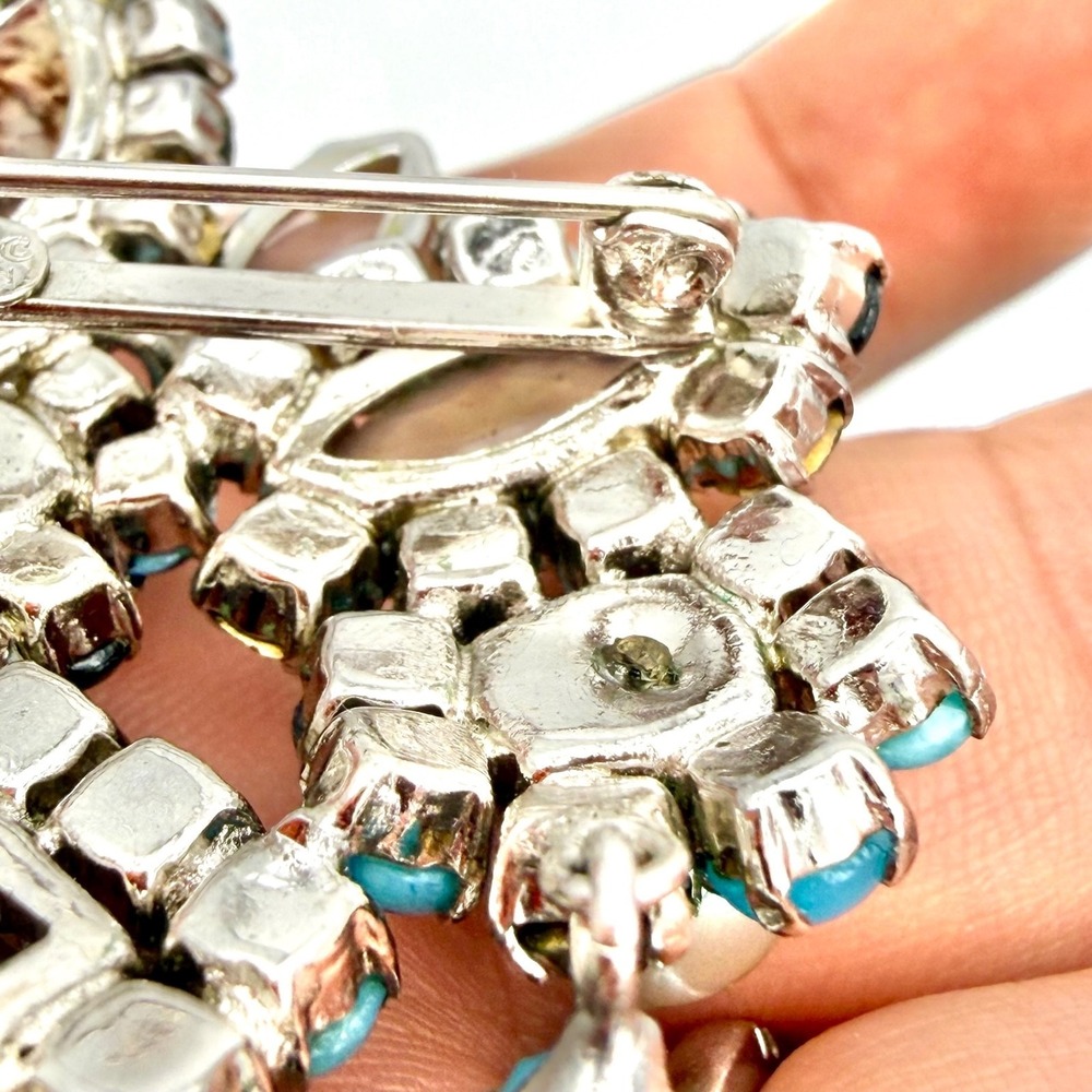 Vtg 1965 Christian Dior Gropoix Glass Brooch Pendant  Grosse Germany - Picture 8 of 16